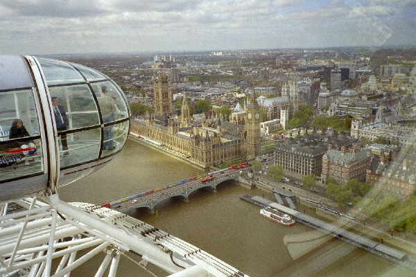 Udsigt mod parlamentet fra London Eye