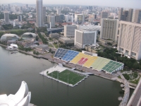 Udsigt fra taget af Marina Bay Sands